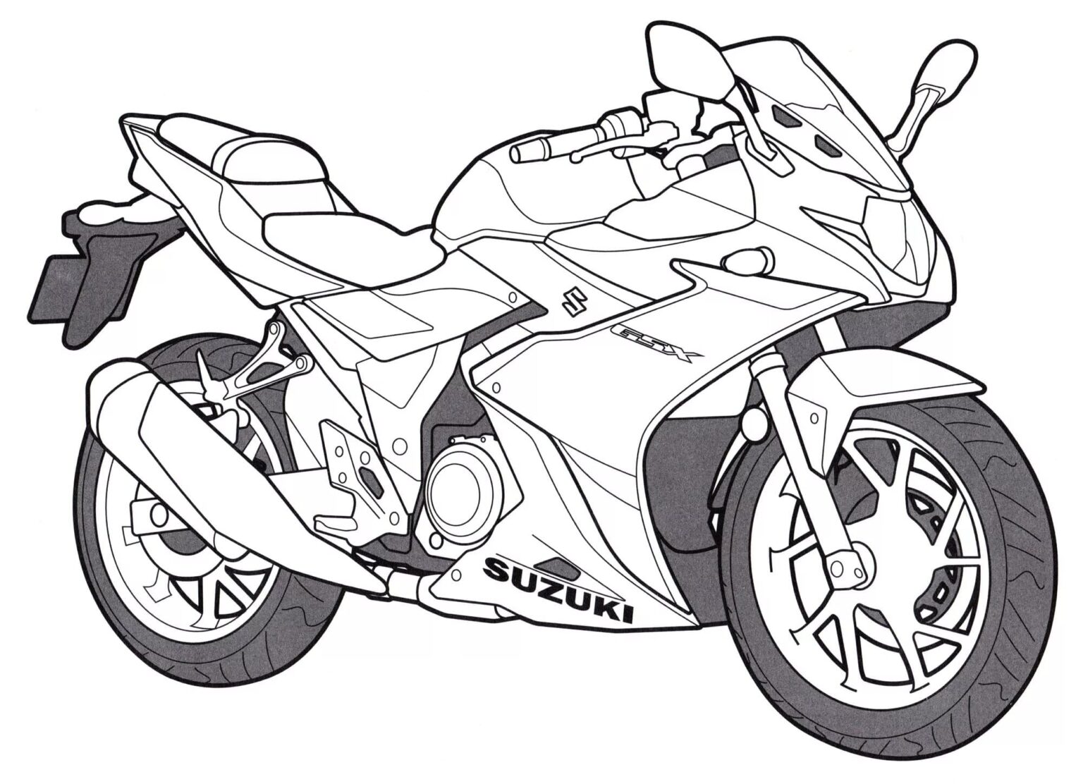 Suzuki Gsx Racer Libro Para Colorear Para Imprimir Y En L Nea