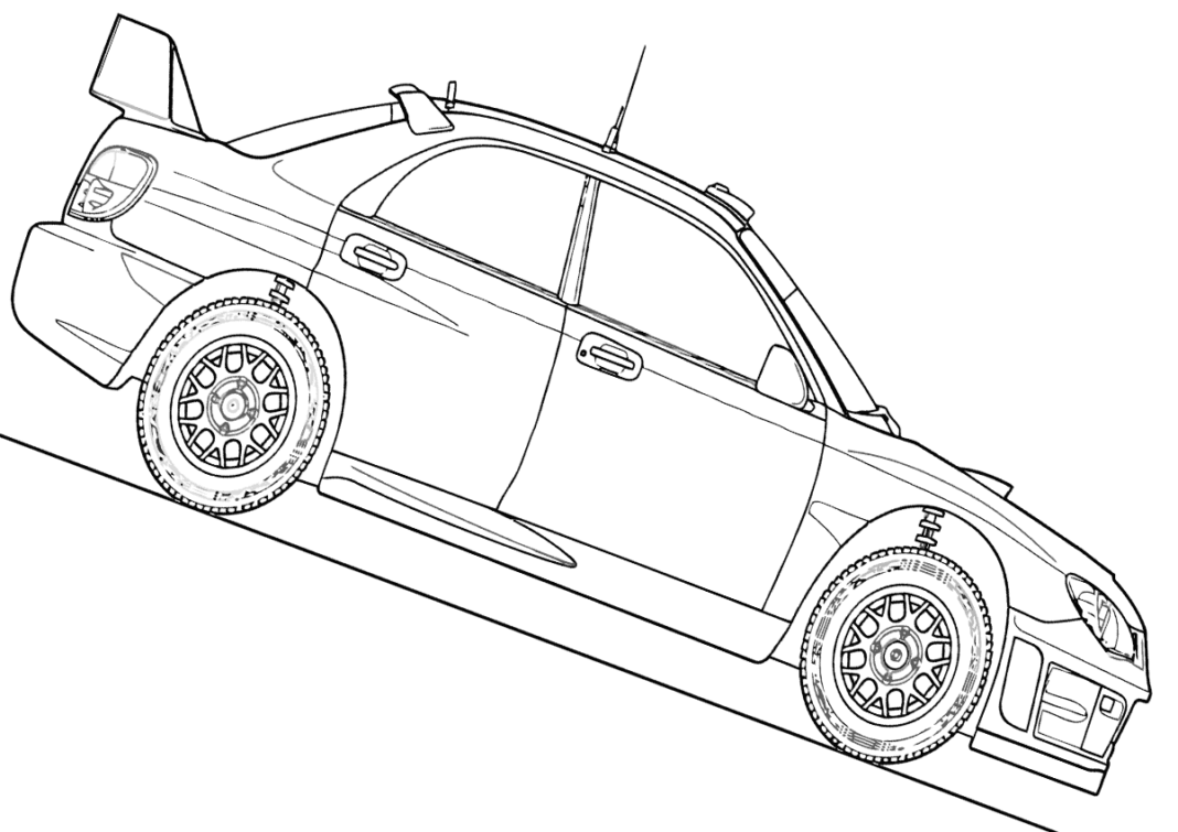 Libro para colorear de carreras de Subaru para imprimir y en línea