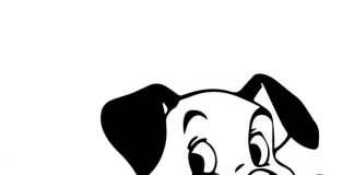 Malbuch mit dem Hund aus dem Zeichentrickfilm 101 Dalmatiner