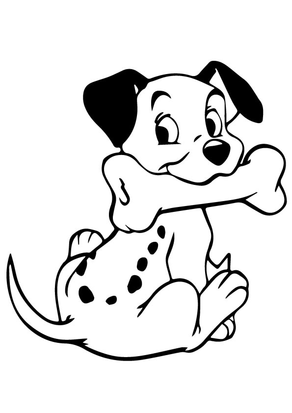 Libro da colorare con il cane del cartone animato 101 dalmati