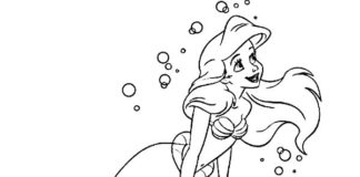Prinzessin Ariel aus dem Märchen-Malbuch zum Ausdrucken