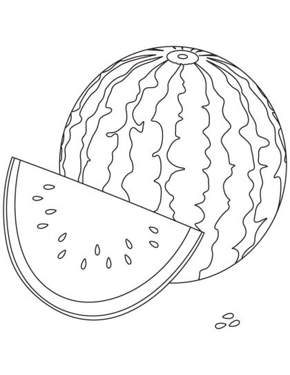 saftig vandmelon malebog frugt