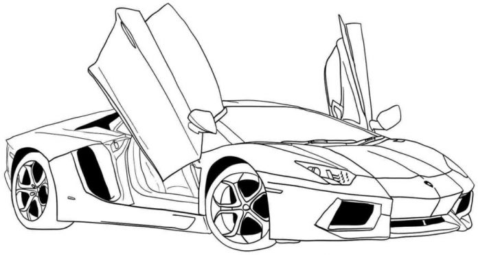 Livre de coloriage Lamborghini voiture de sport