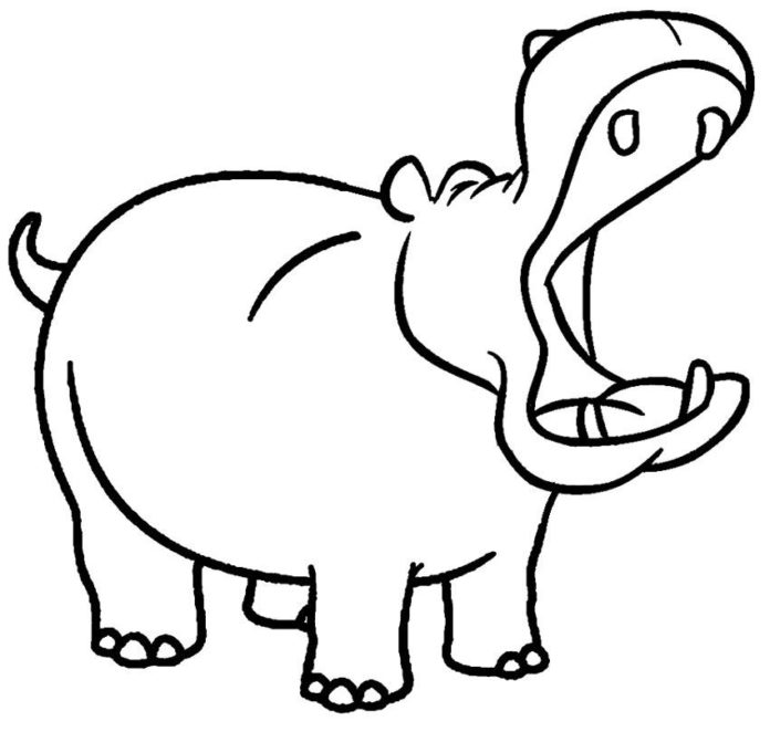 imagen imprimible del hipopótamo hambriento
