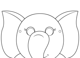 dessin d'éléphant à colorier