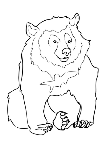 niedźwiedź himalasjki obrazek do drukowania