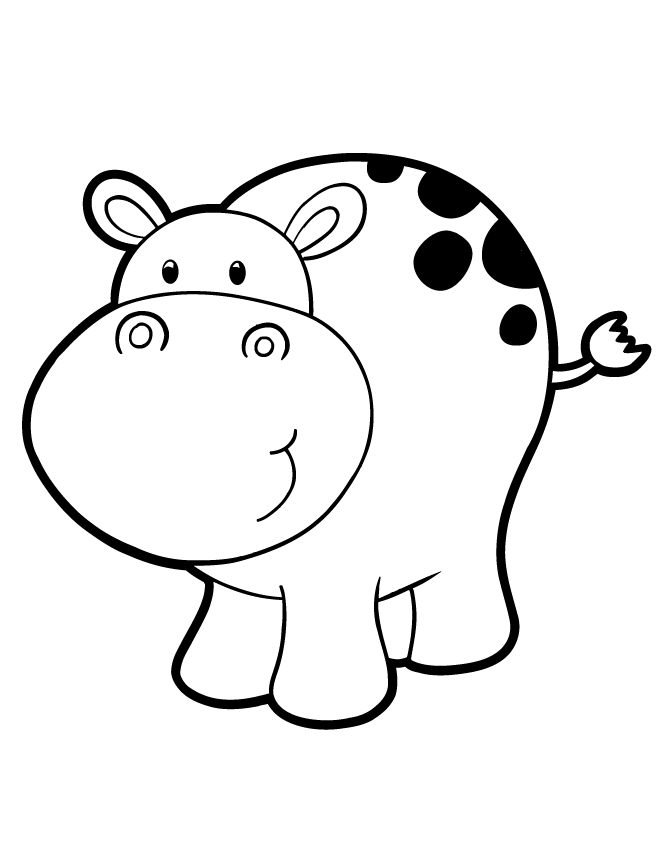 photo imprimable d'un hippopotame heureux