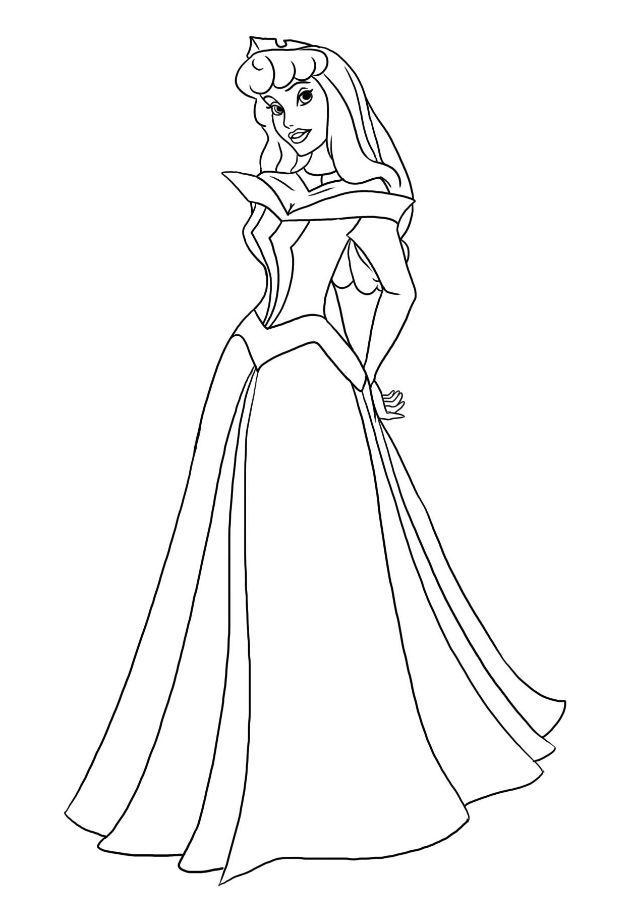 Sleeping Beauty dress coloring book to print and online
