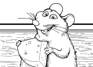 Ratatouille a sýr obrázek k vytištění