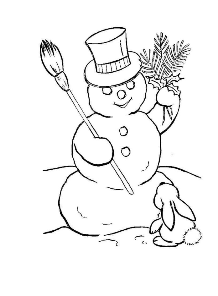 obrázek sněhuláka k vytisknutí