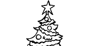 クリスマスツリーの印刷用画像