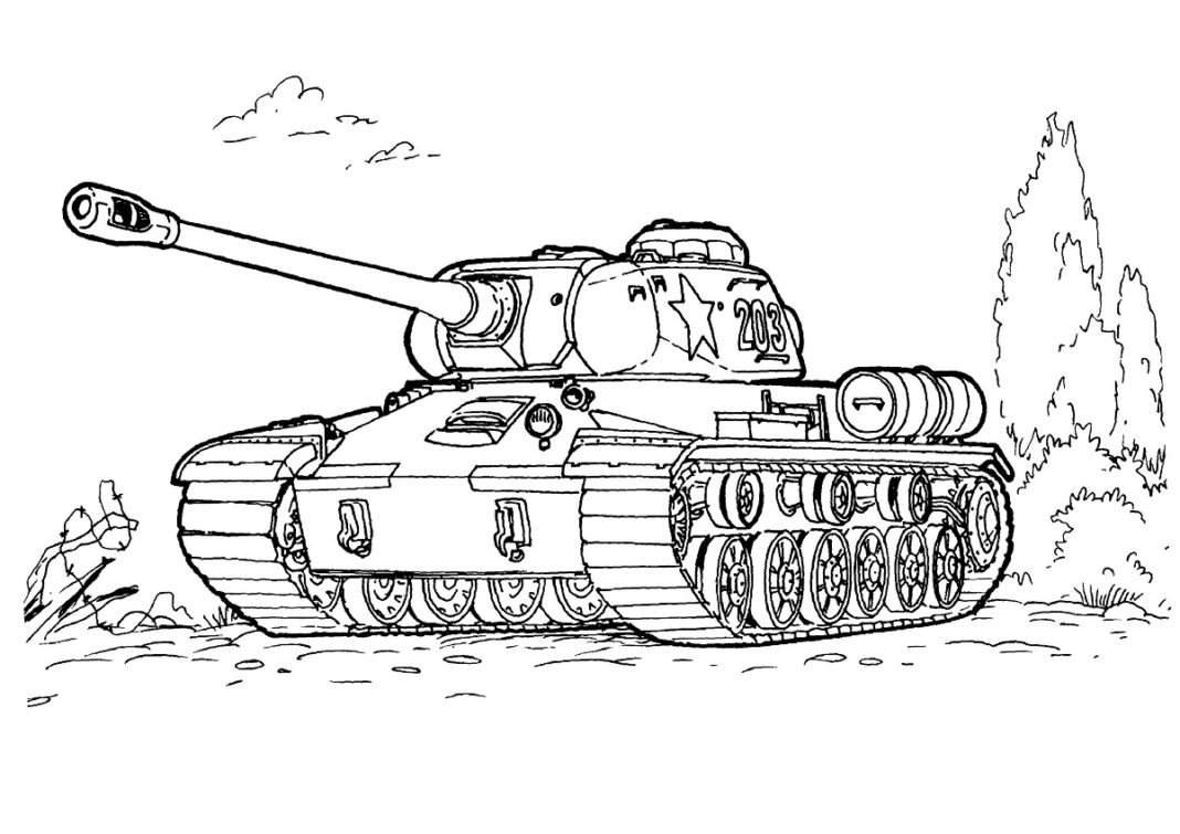 imagen imprimible de un tanque de guerra