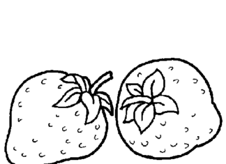 zwei Erdbeeren zum Ausdrucken