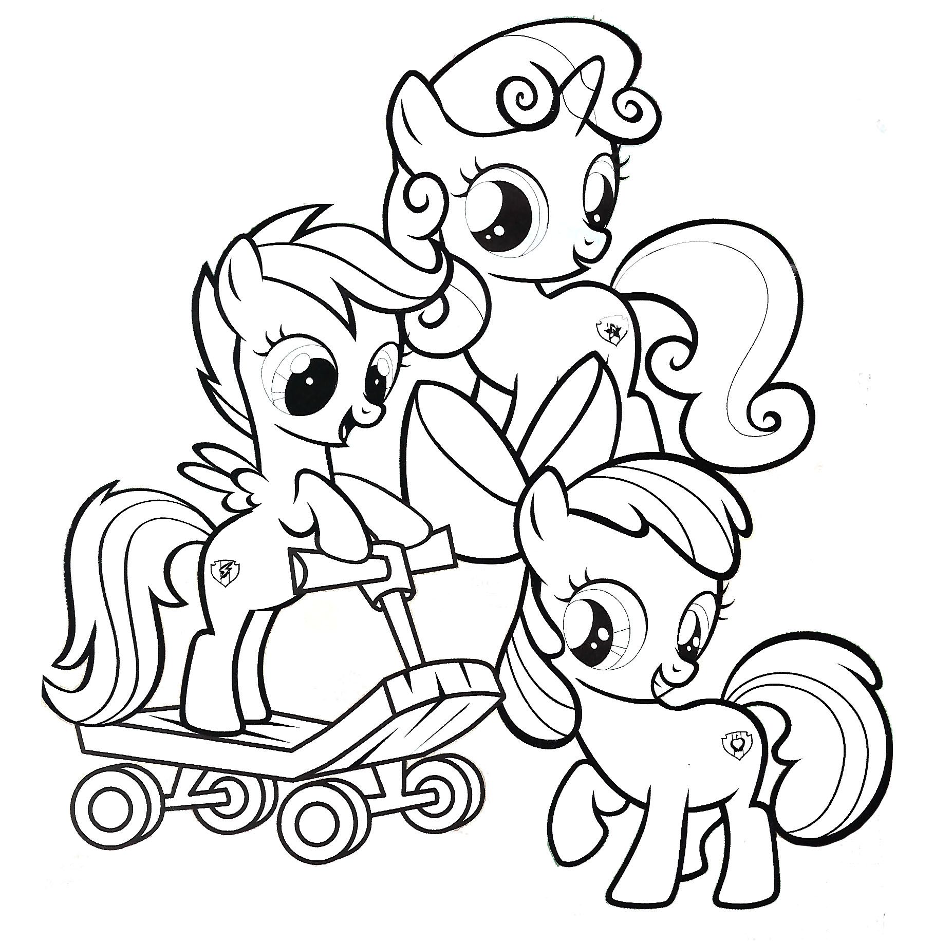 The Three Little Pony coloring book to print and online