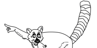 rozprávkový lemur obrázok na vytlačenie