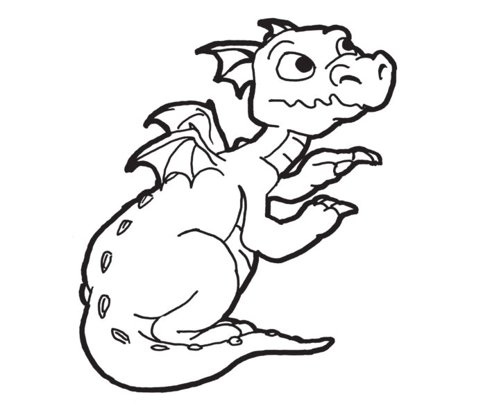 pequeno dragão com foto imprimível