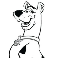 Scooby Doo pes obrázek k vytisknutí