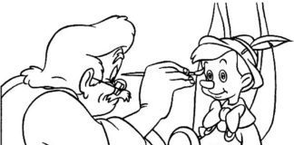 Pinocchio a Jeppetto obrázek k vytisknutí