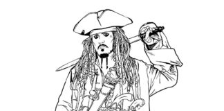 Pirat från Karibien som kan skrivas ut bild
