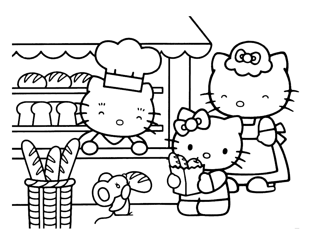 Hello Kittty Family Coloring Book to print and online