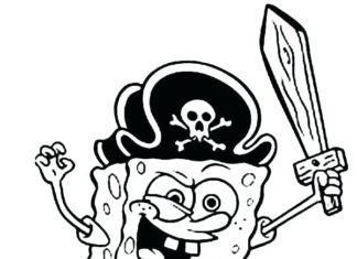 Spongebob der Pirat druckbares Bild