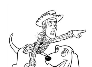 Toy Story und Hund bedruckbares Bild