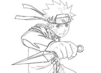 fighting naruto printable picture
