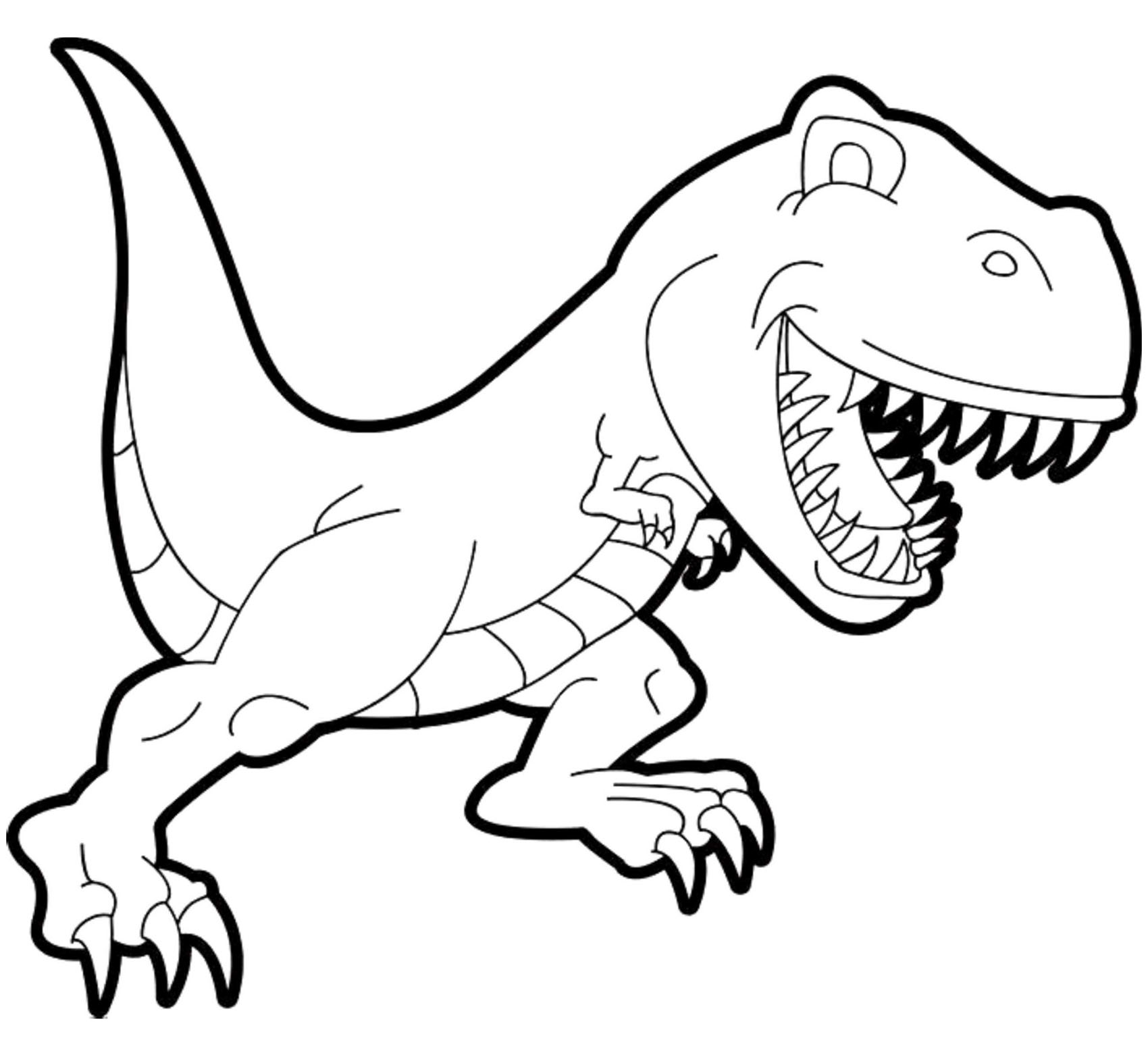 Happy dinosaur coloring book to print and online