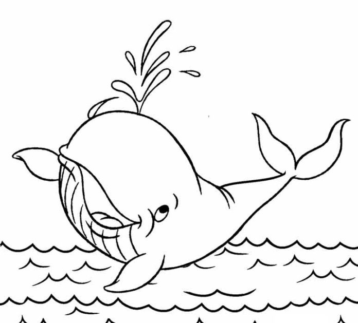 wieloryb obrazek do drukowania