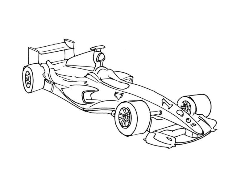 Coloring Book Formula 1 Racer to print and online