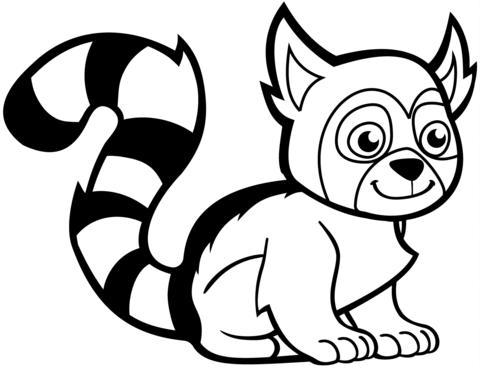 imagen imprimible de un lemur divertido