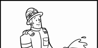 imagen imprimible de un bombero