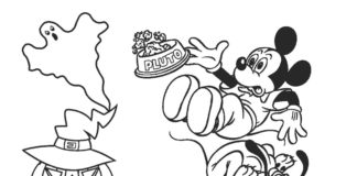 immagine stampabile di pluto e mickey mouse
