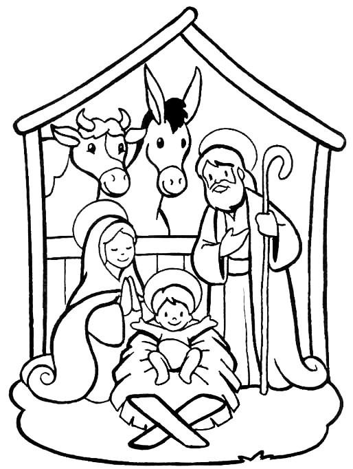 キリスト降誕のシーン 印刷用画像