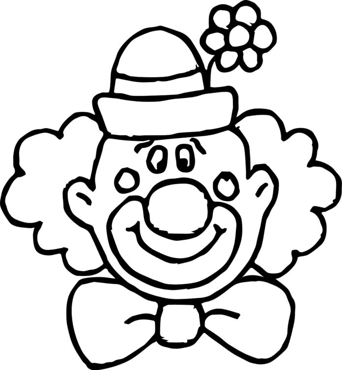 klaun tvár obrázok na vytlačenie