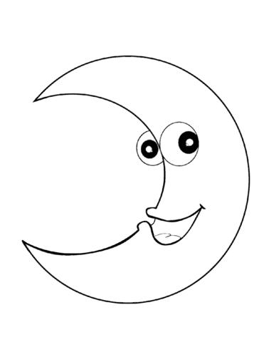 imagen imprimible de la luna feliz
