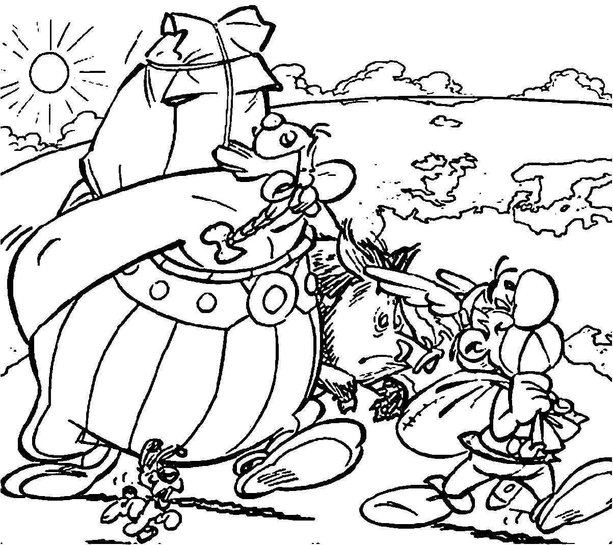 Coloring book Asterix and Obelix on a journey to print and online