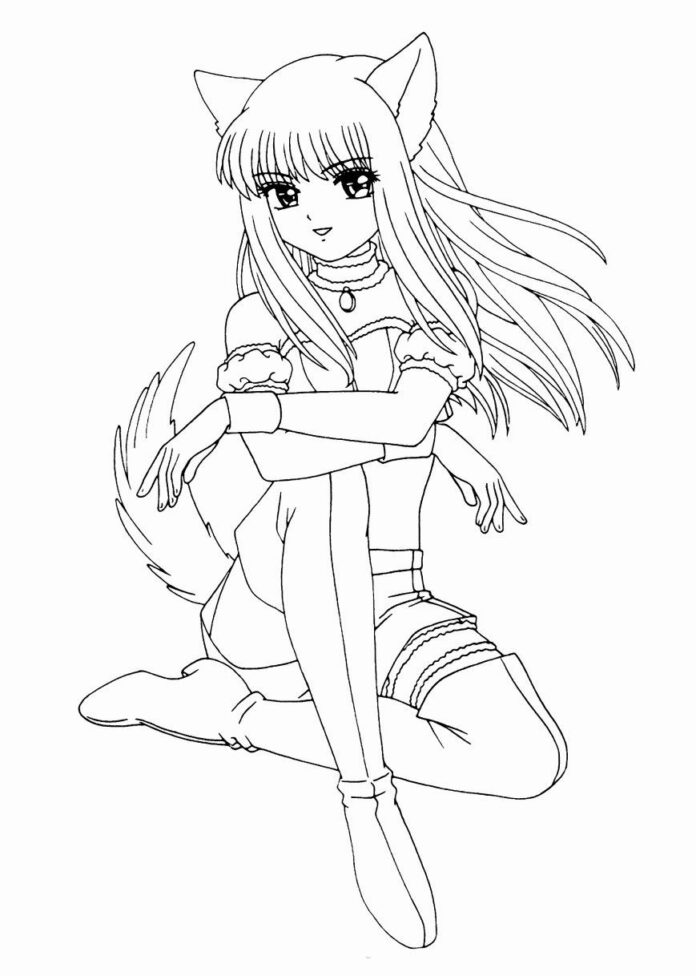 Free Anime Girl Short Hair Coloring Page | Coloring Page Printables | Kidadl