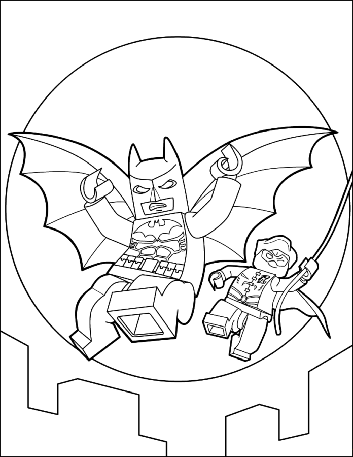 batman and robin lego coloring pages