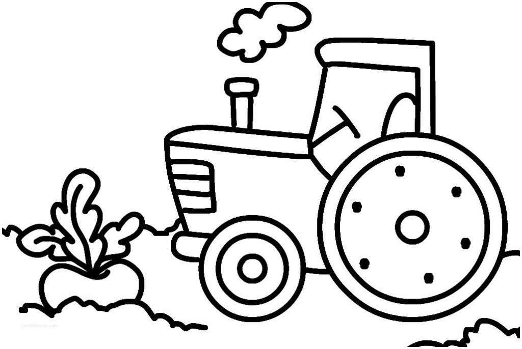 Tractor in the field coloring book to print and online