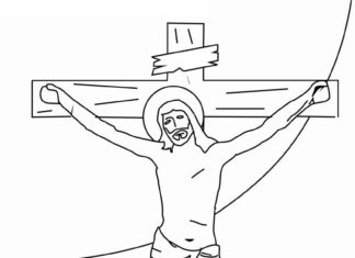 Jezus Chrystus na krzyżu obrazek do drukowania