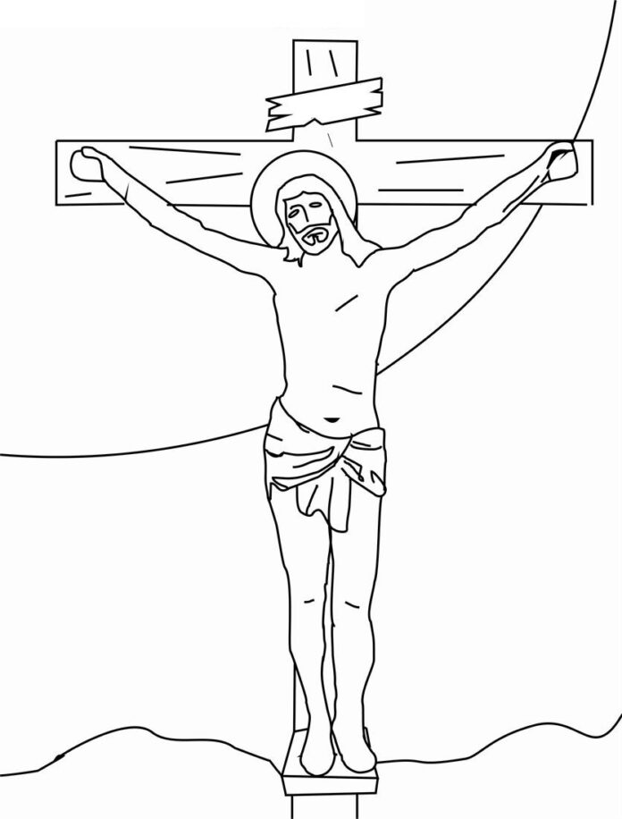 十字架上のイエス・キリストの印刷用画像
