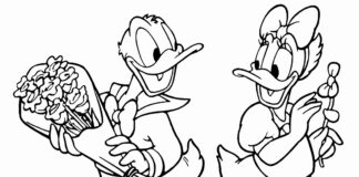 donald duck and daisy printable picture