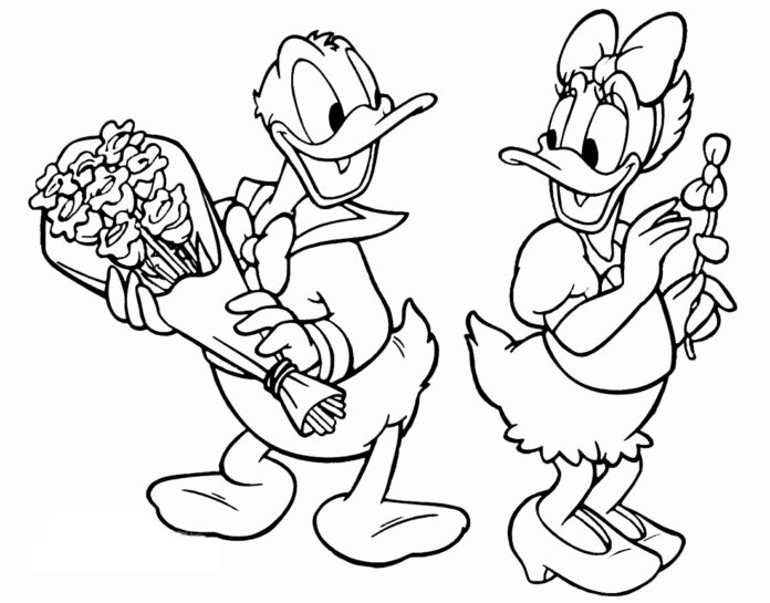 donald duck und daisy bild zum ausdrucken