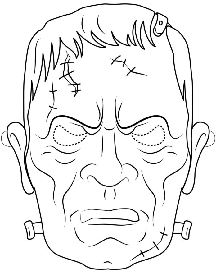frankenstein face coloring pages