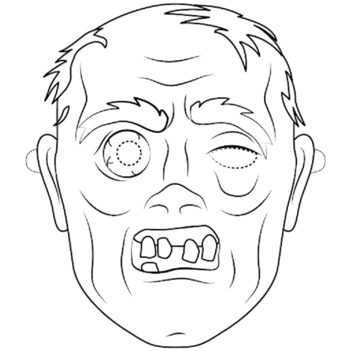 Imagen de una máscara de zombi para imprimir