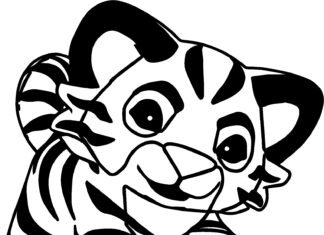 tygrysek kolorowanka obrazek do drukowania