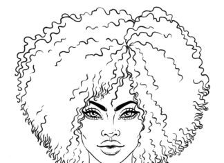 Afro vlasy obrázok na vytlačenie