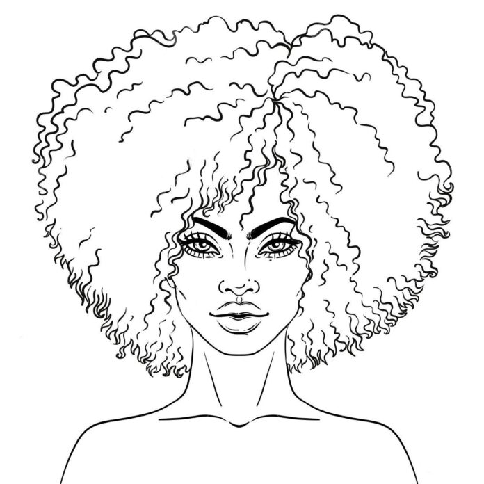 Afro hår utskrivbar bild
