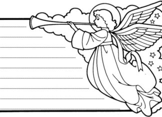 Kort med tryckbar bild av en ängel
